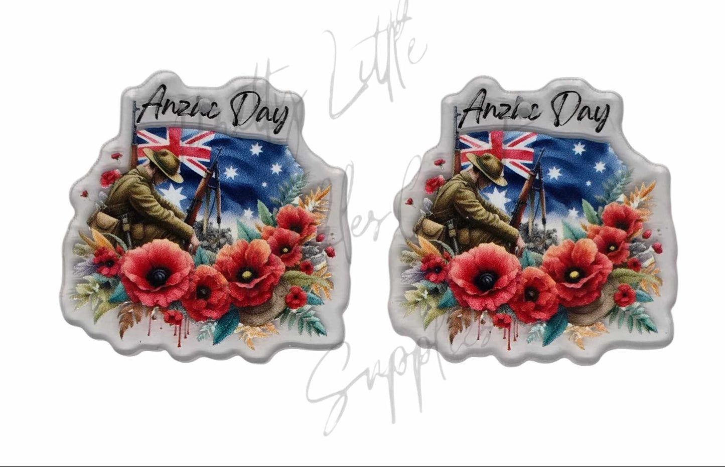 Anzac Anzac Day (Acrylic pair with hole)
