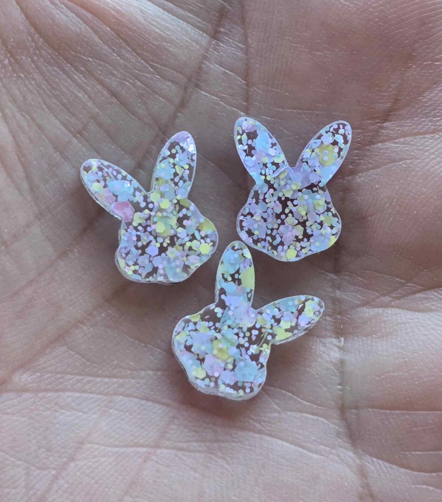 Pastel Speckled Bunny Head Acrylic (3 Pairs)