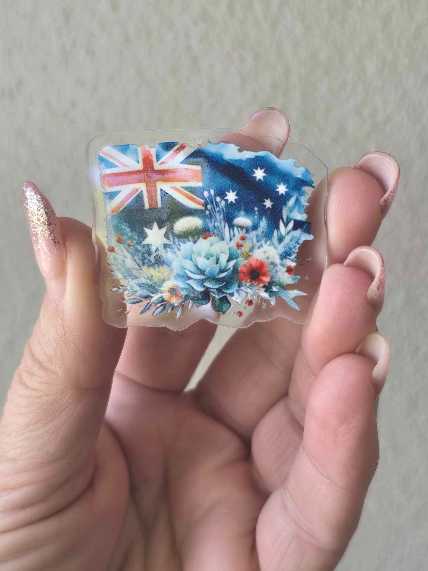 Anzac Australian Flag (Acrylic pair with hole)