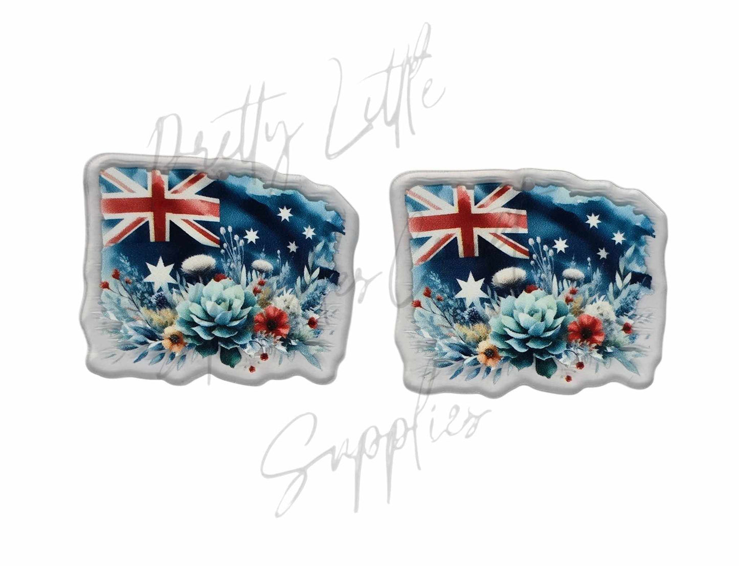 Anzac Australian Flag (Acrylic pair with hole)