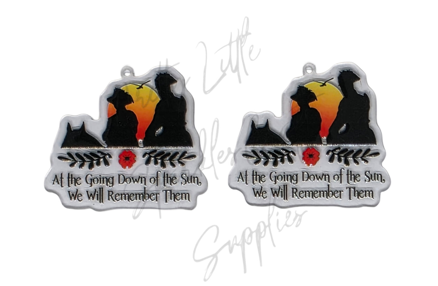 Anzac - At The Going Down Of the Sun We Will Remember Them (Acrylic pair with hole)