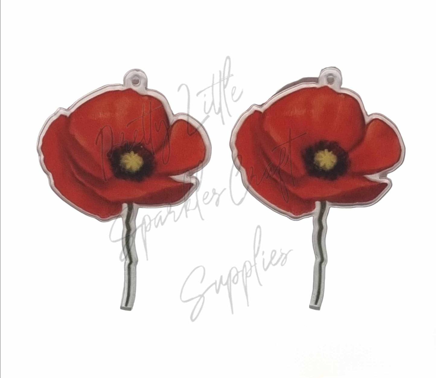 Anzac Poppies (Acrylic pair with hole)