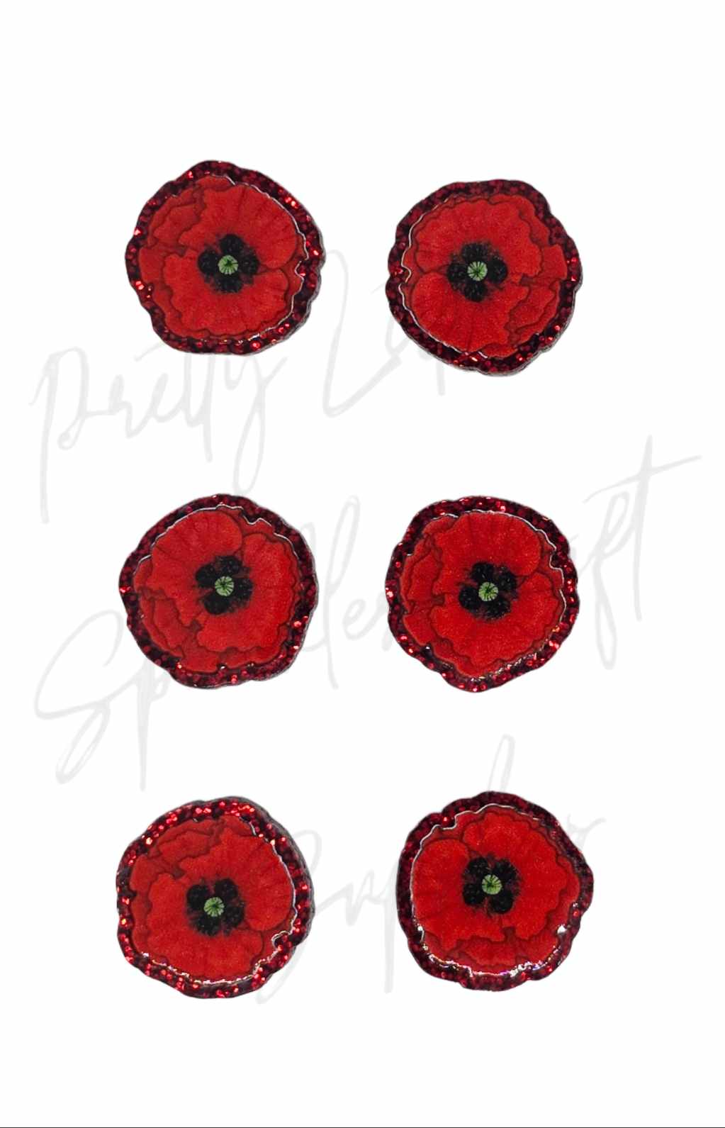 Anzac Poppy - glitter acrylic