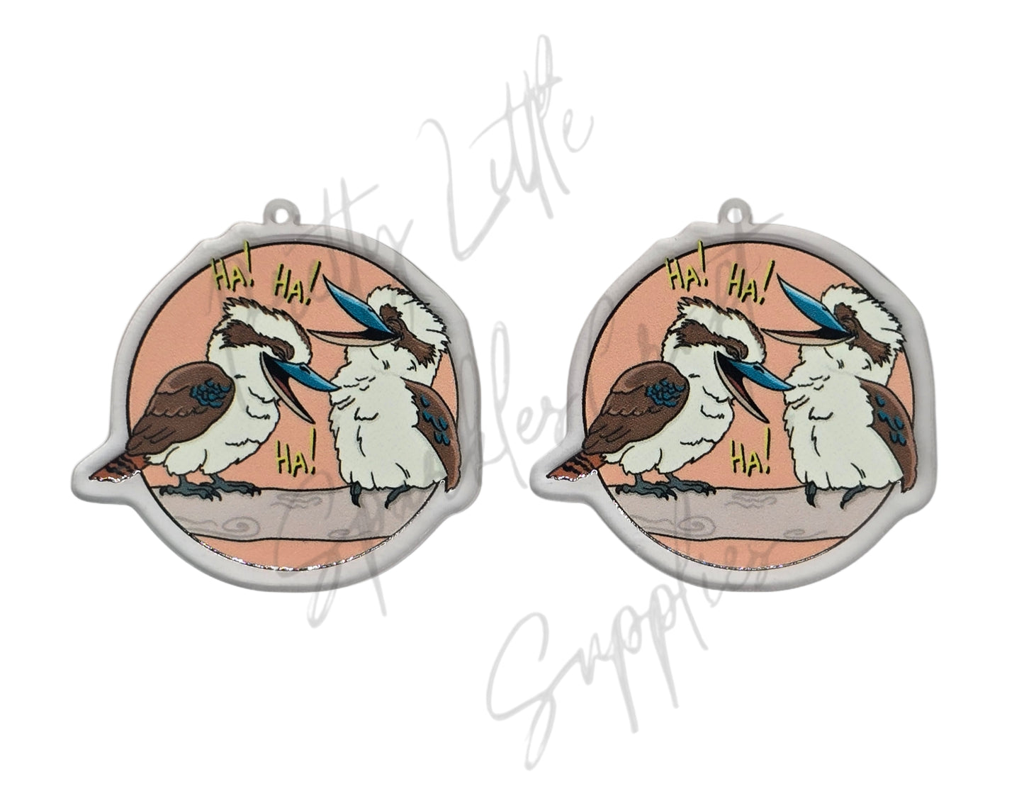 Australian Theme - Kookaburra (Acrylic pair with hole)