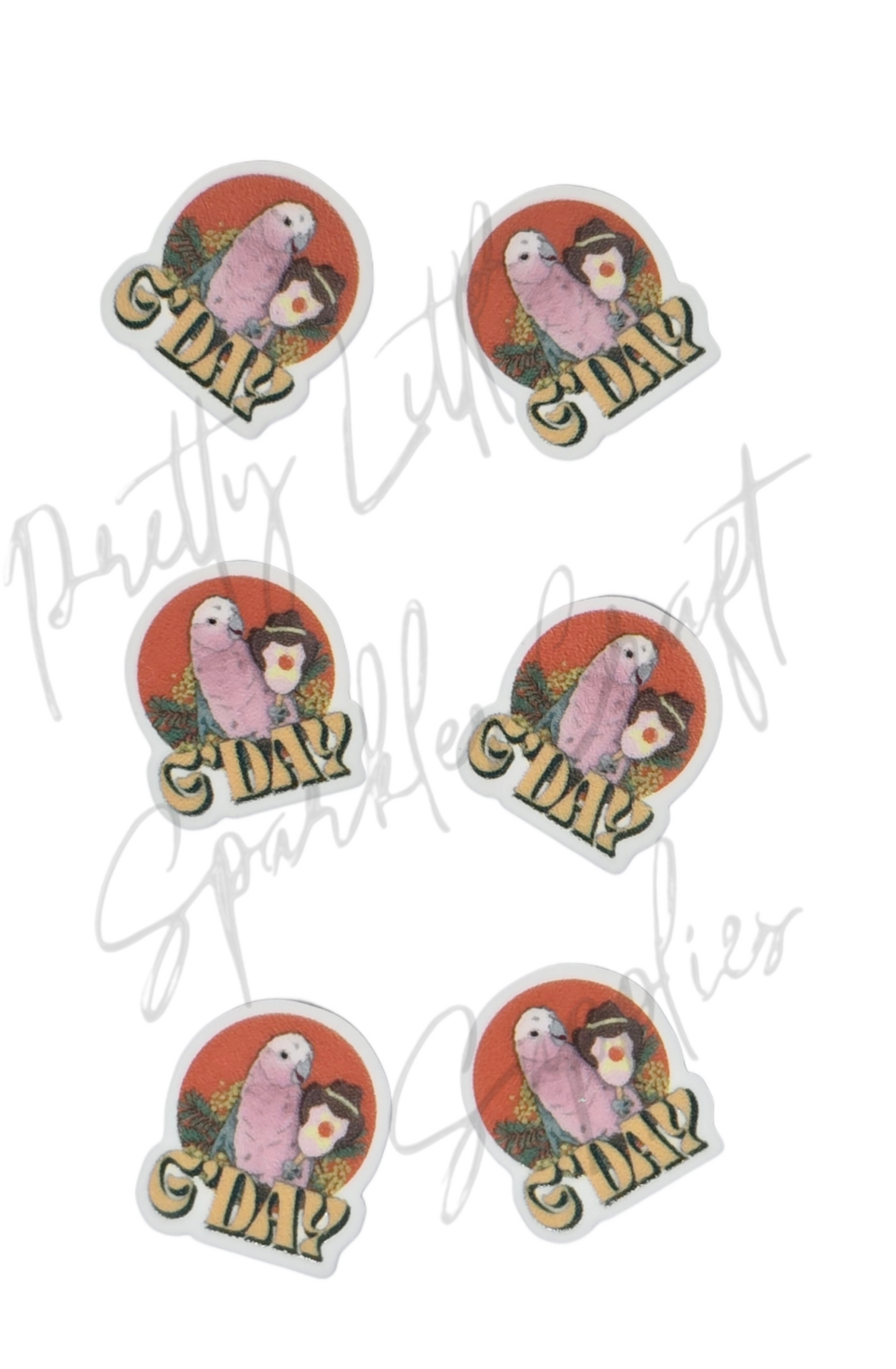 Australian Theme - Pink Galah with Bubble O'Bill