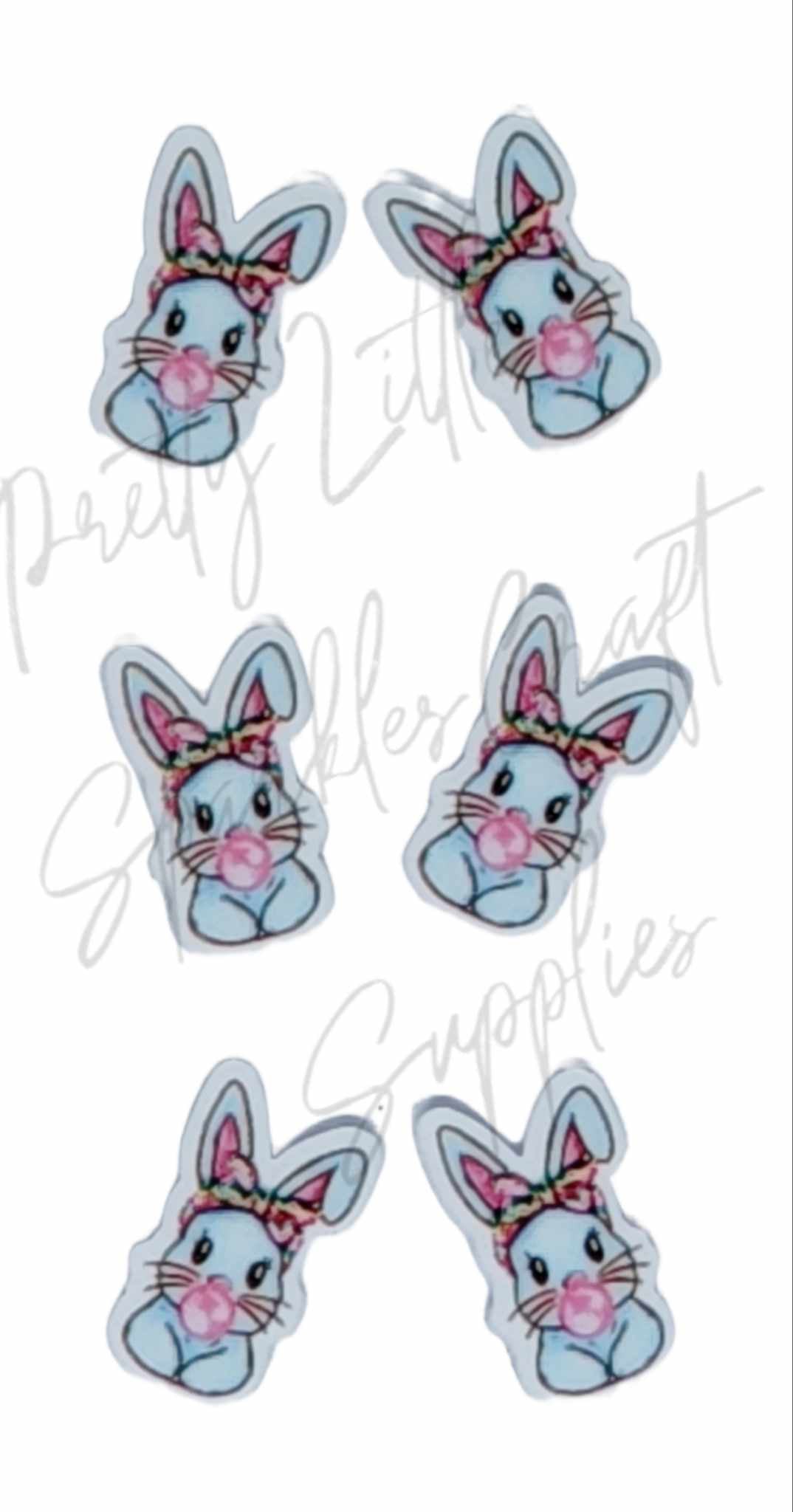 Blue Bunny Blowing Bubble