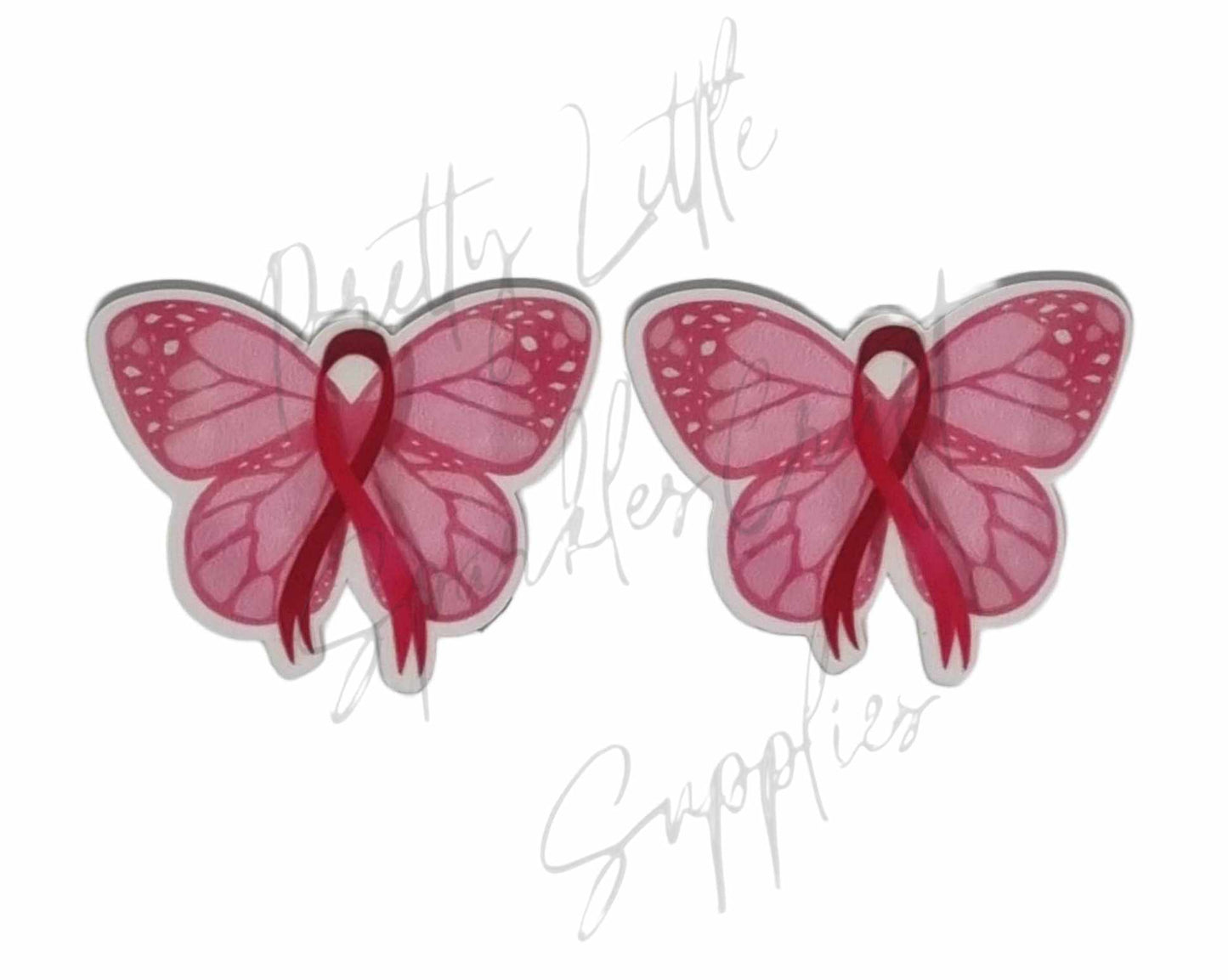 Breast Cancer Pink Ribbon Butterfly