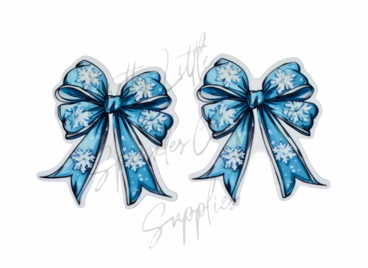Christmas Blue Snowflake Bow