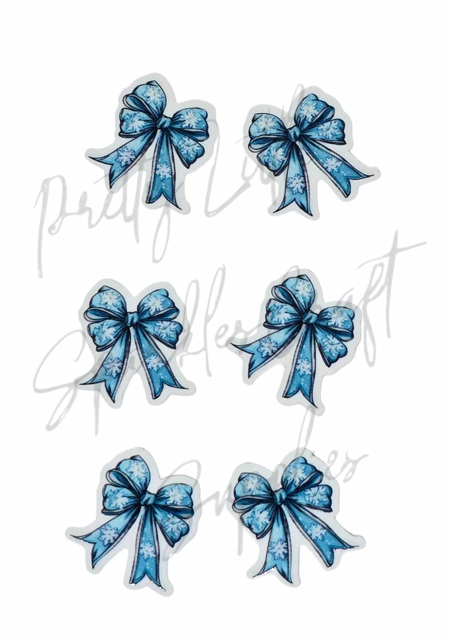 Christmas Blue Snowflake Bow