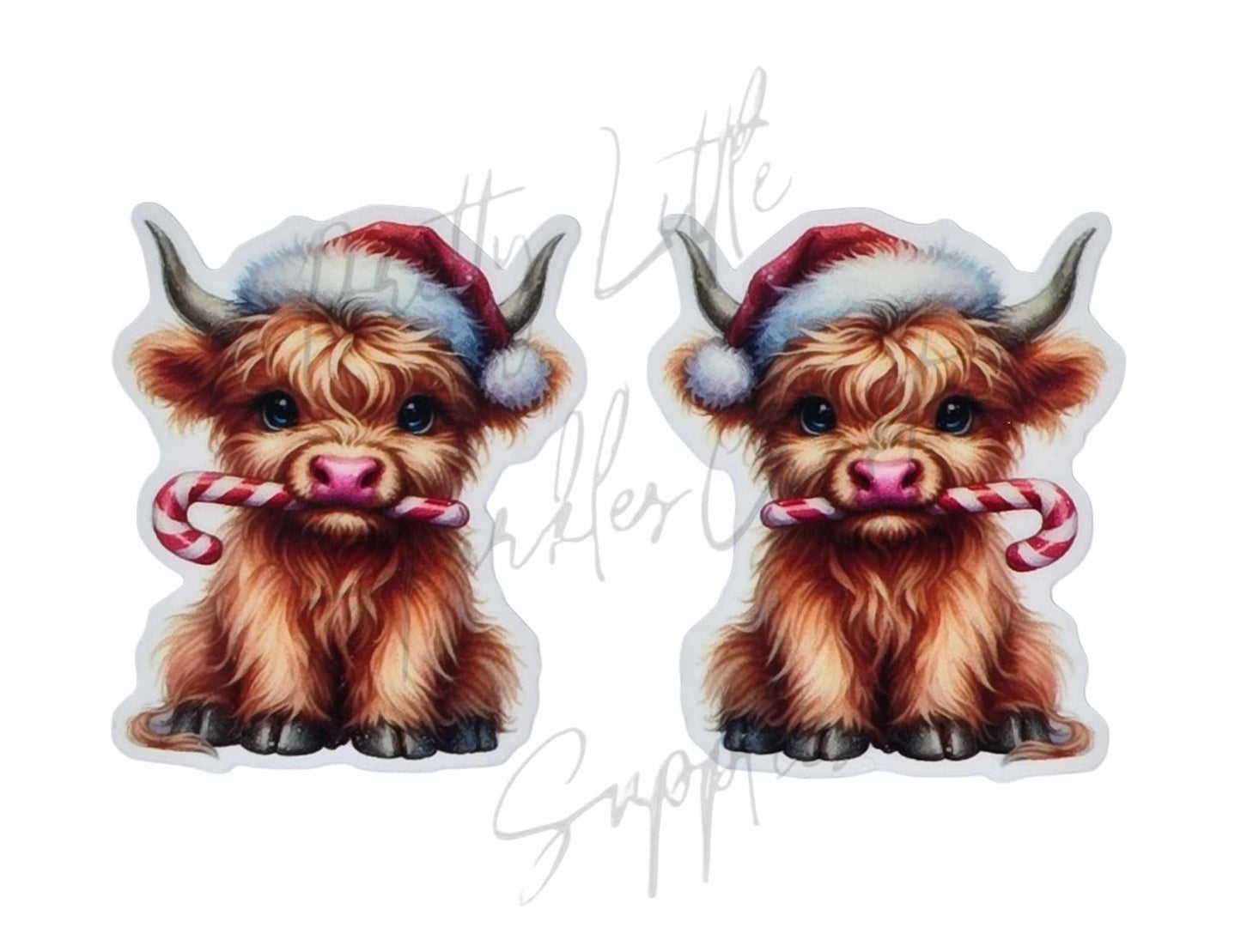 Christmas Highland Cow Candy Cane