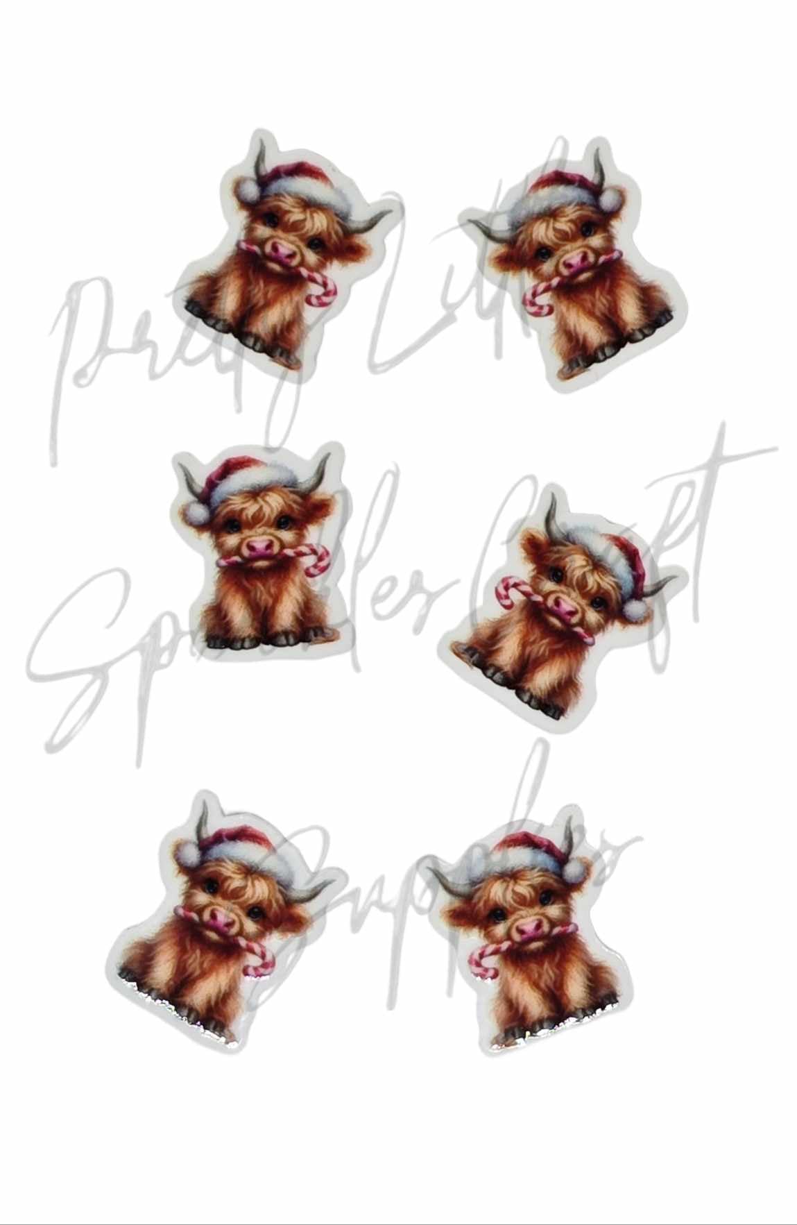 Christmas Highland Cow Candy Cane