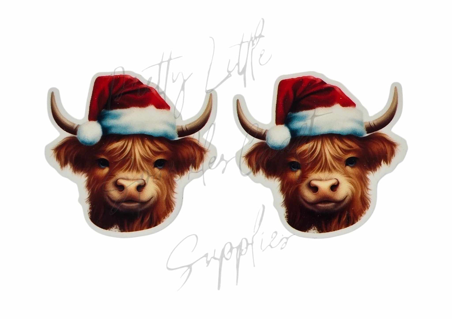 Christmas Highland Cow Head