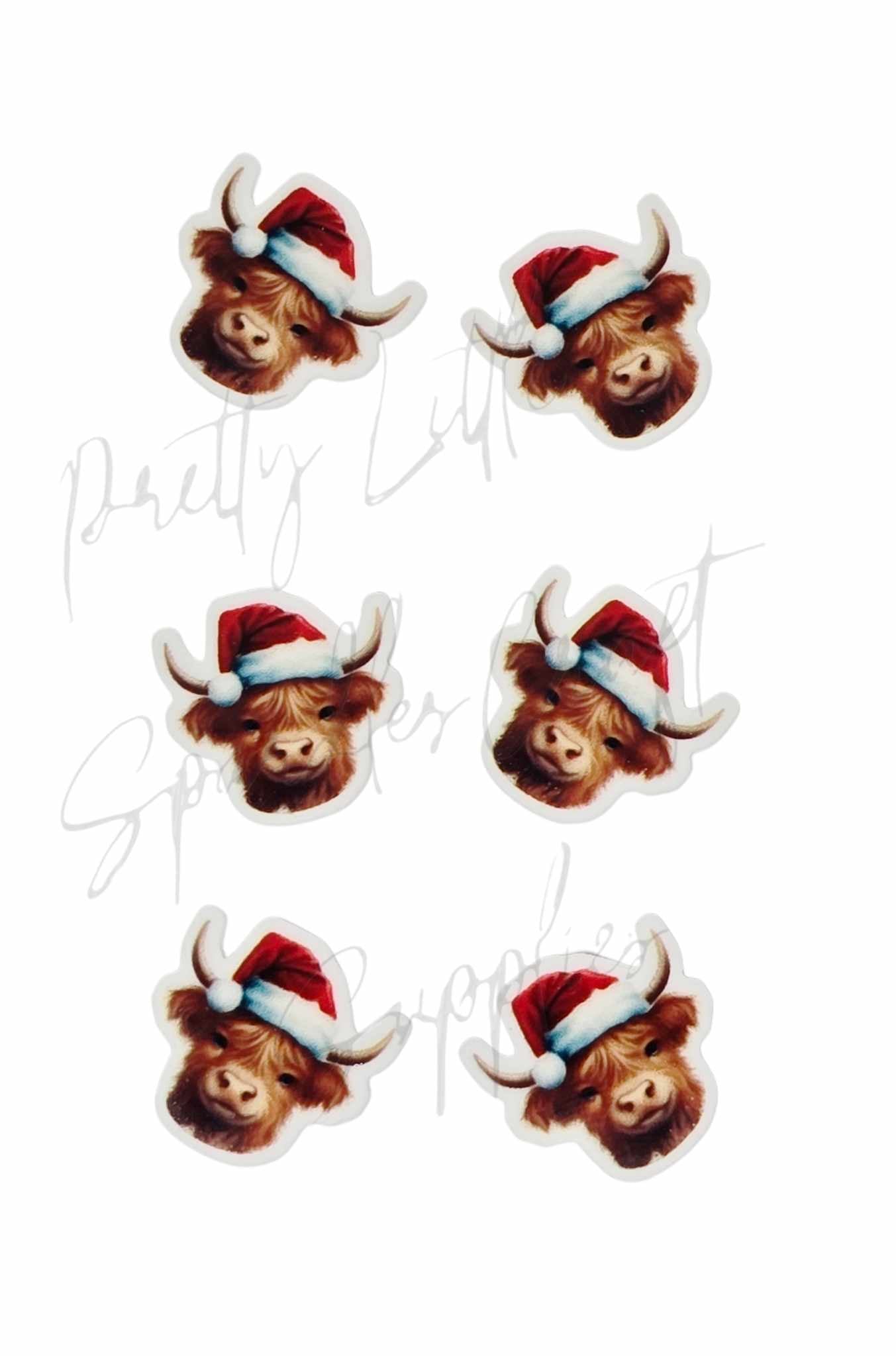 Christmas Highland Cow Head