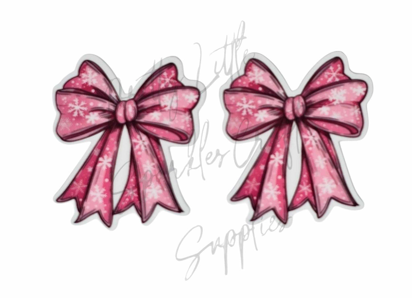 Christmas Pink Snowflake Bow