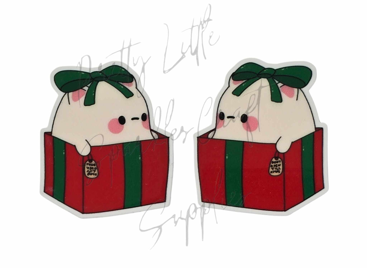 Chubby Kawaii Kitty in Christmas Present