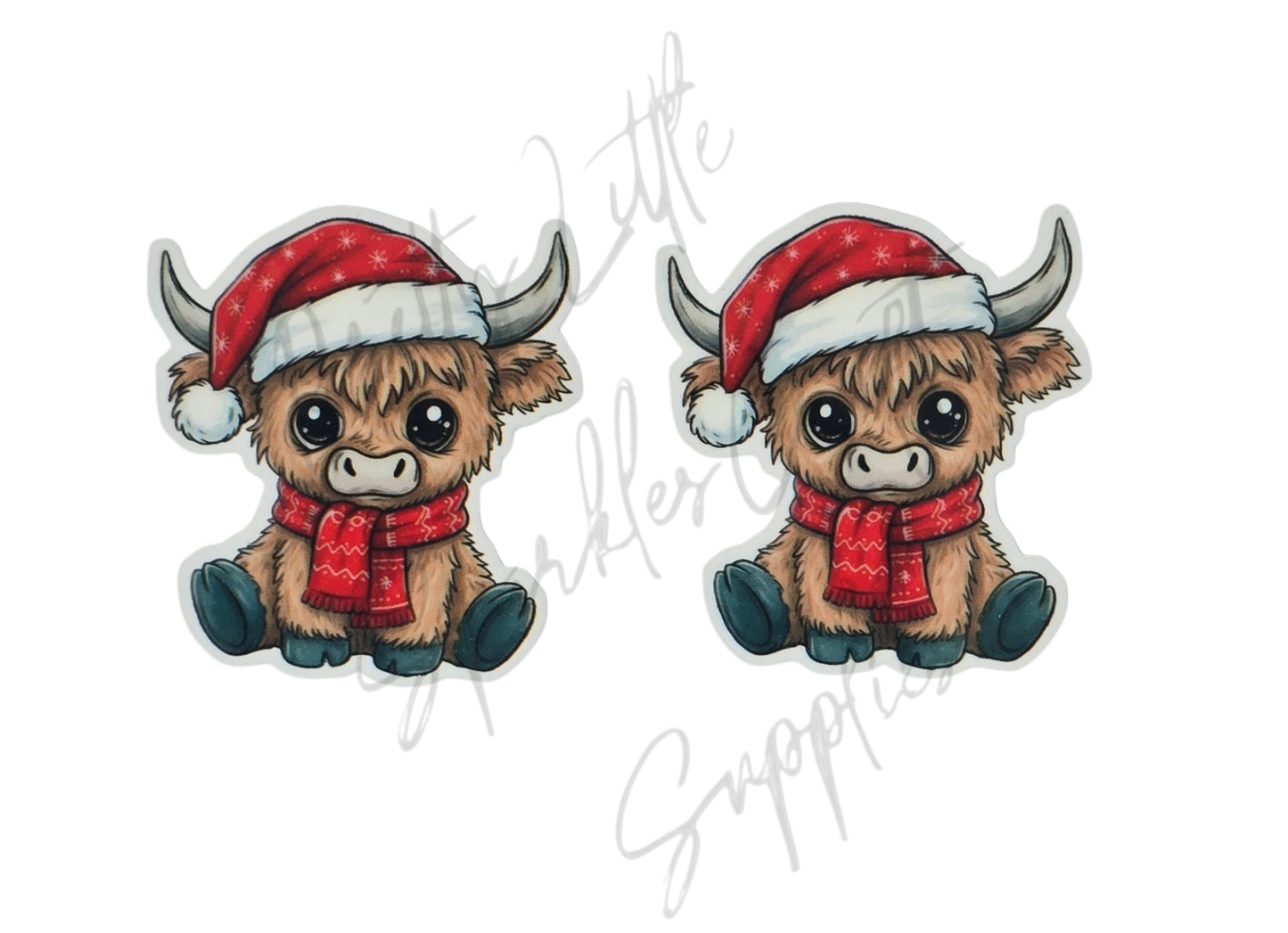 Cute Christmas Highland Cow