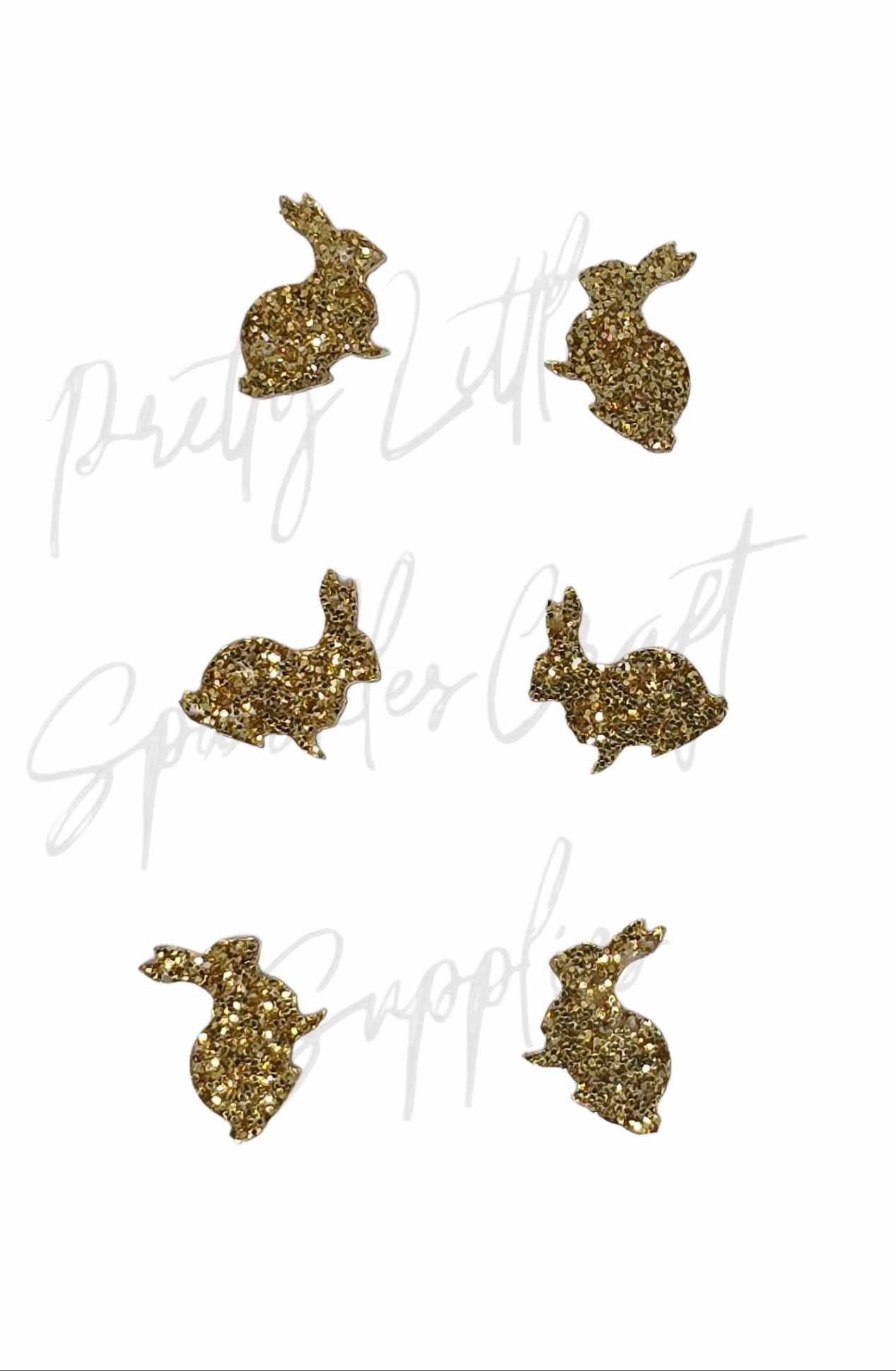 Gold Easter Bunny Glitter Acrylic (3 Pairs)