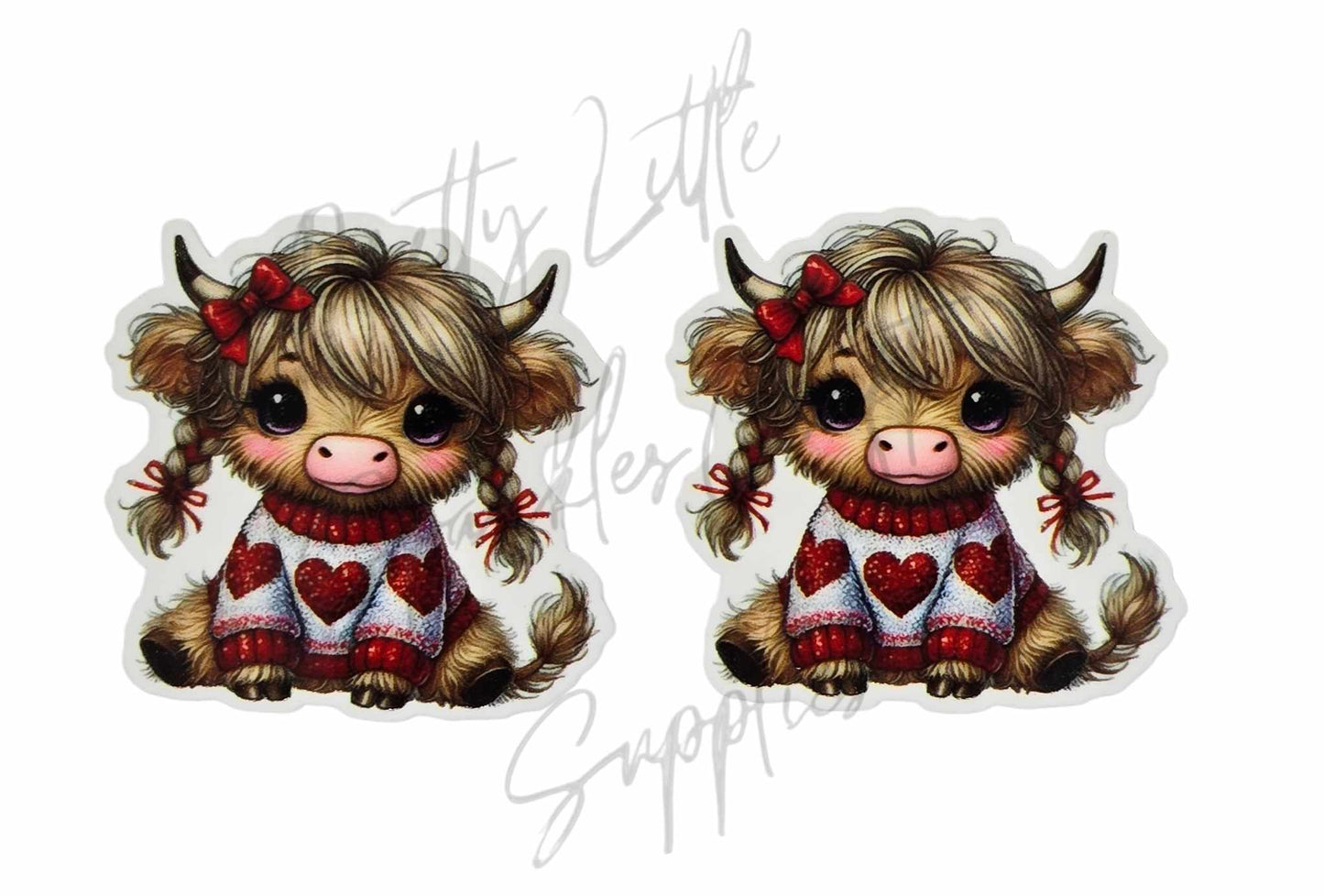 Loveheart Sweater Highland Cow