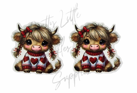 Loveheart Sweater Highland Cow
