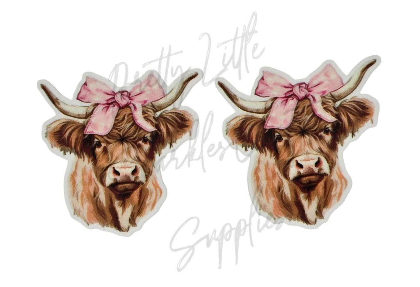 Pink Bow Highland Cow