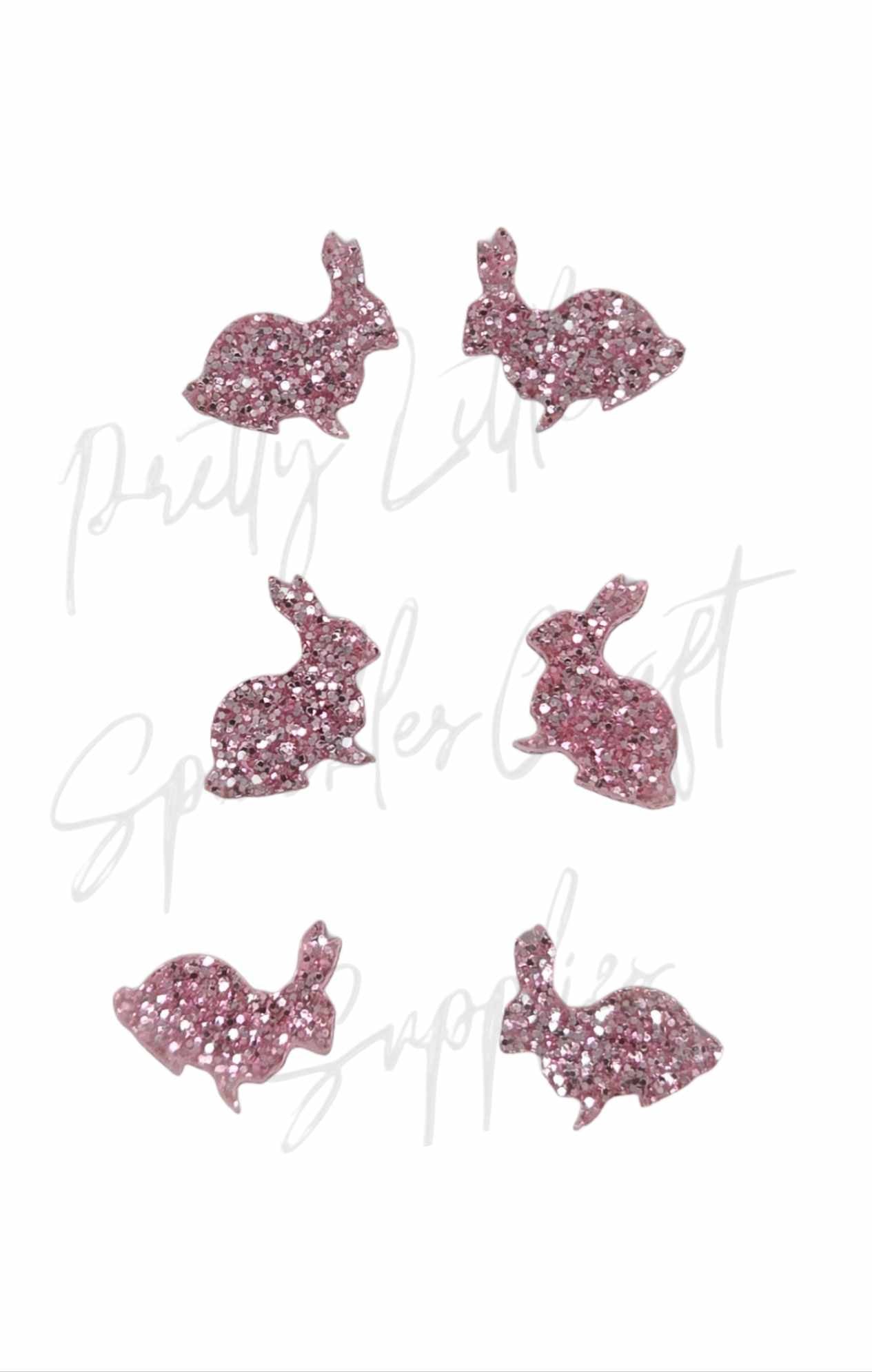 Pink Easter Bunny Glitter Acrylic (3 Pairs)