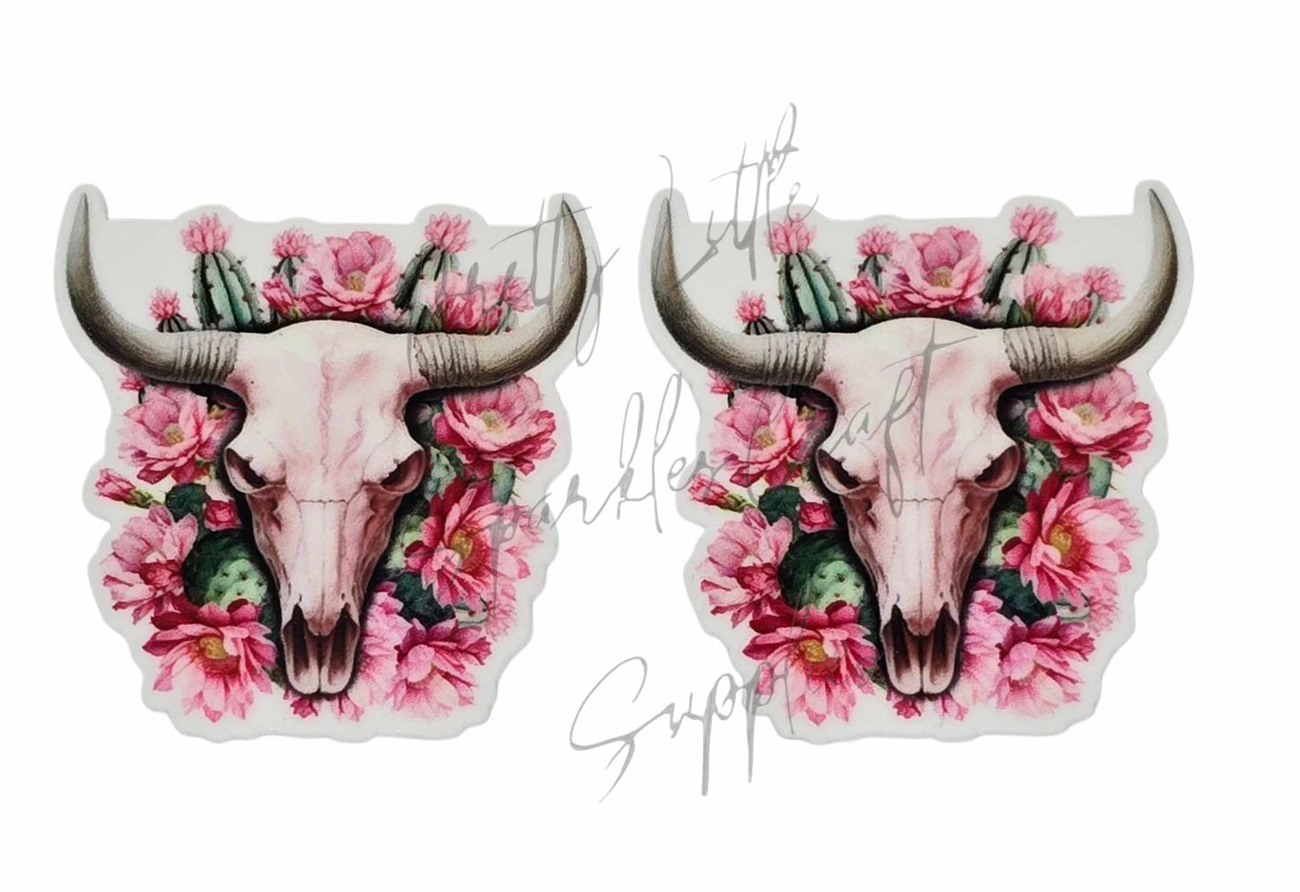 Country/Western - Pink Flower Cow Skull