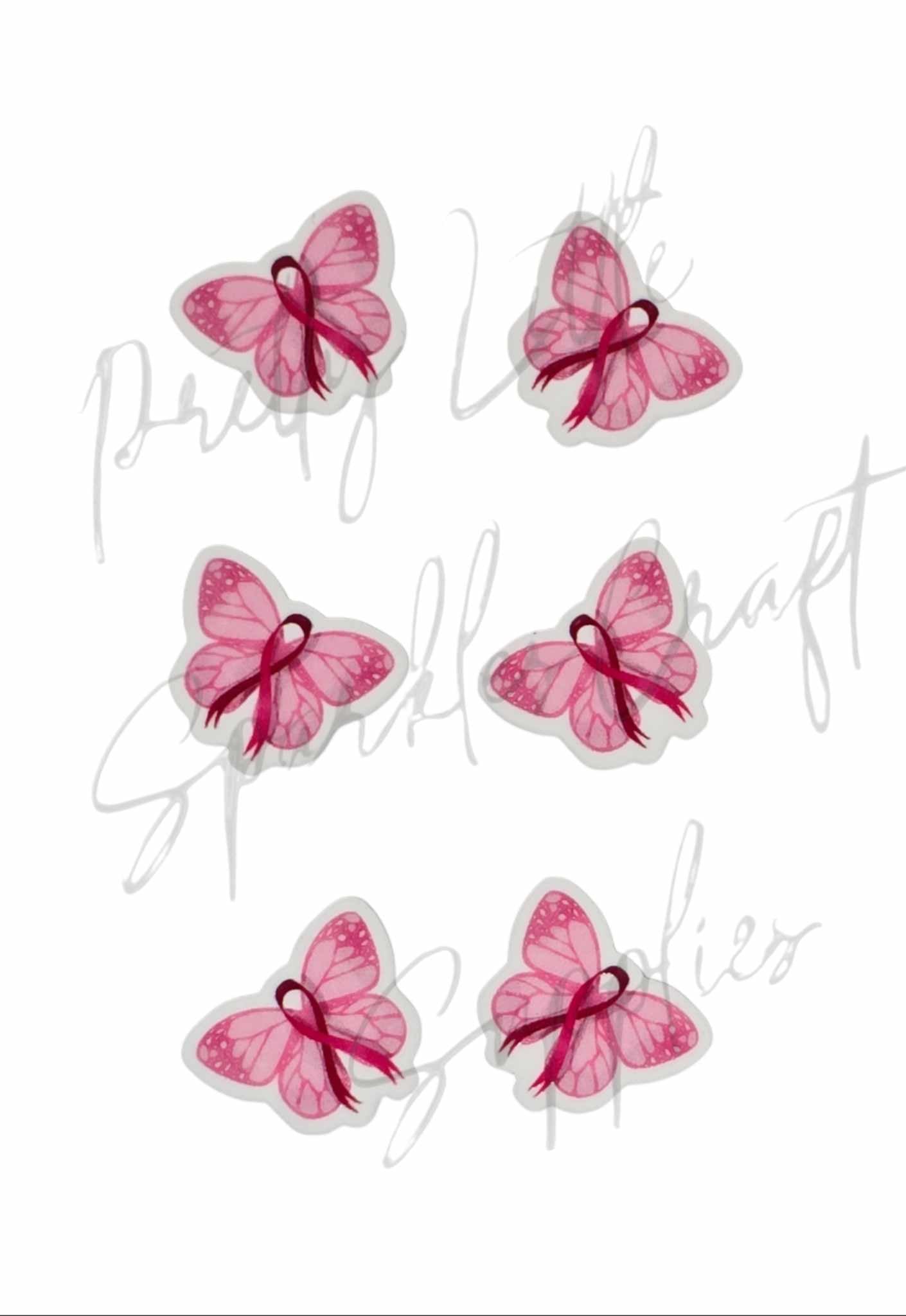 Breast Cancer Pink Ribbon Butterfly