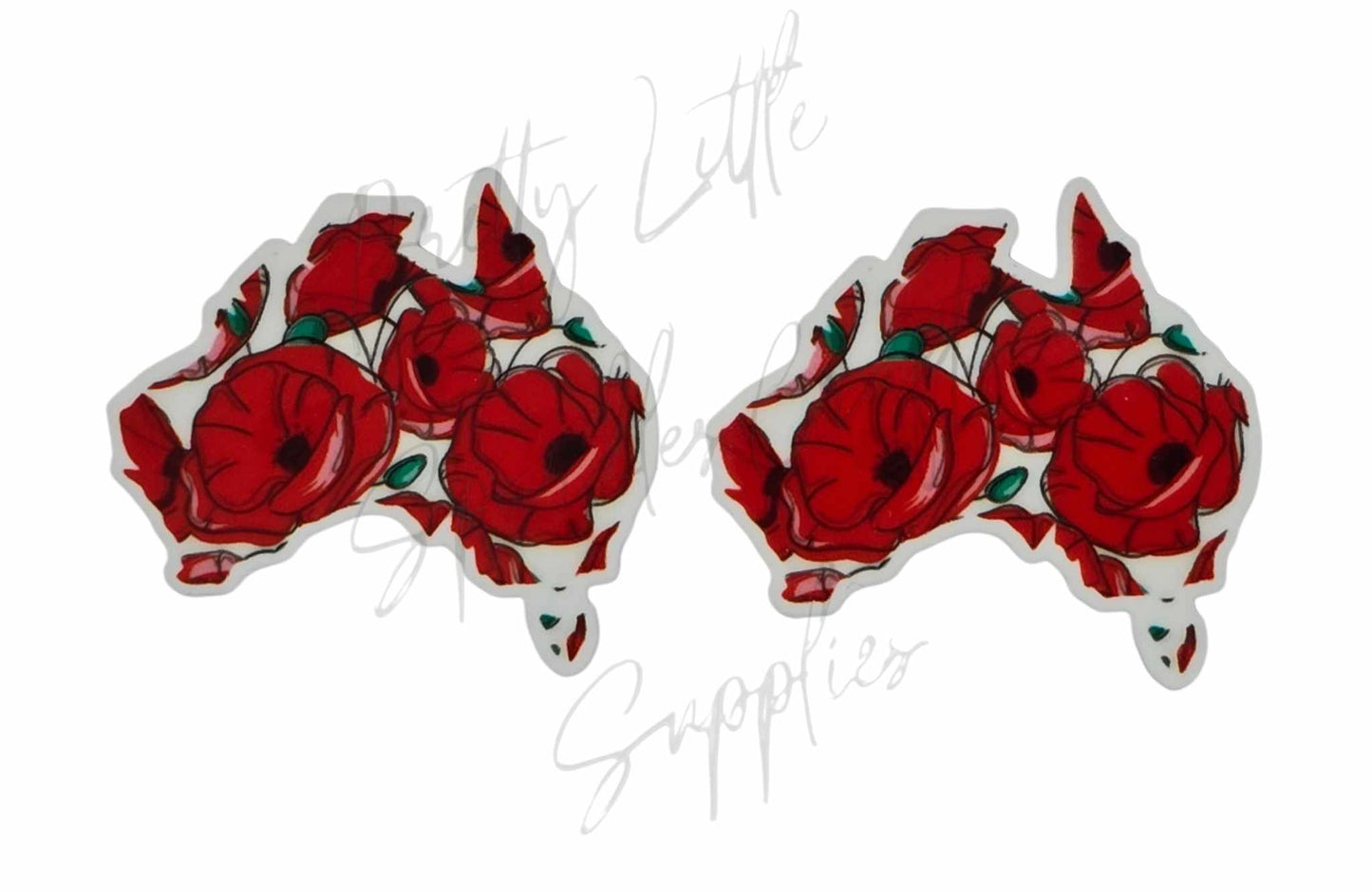 Anzac - Poppies Australian Map
