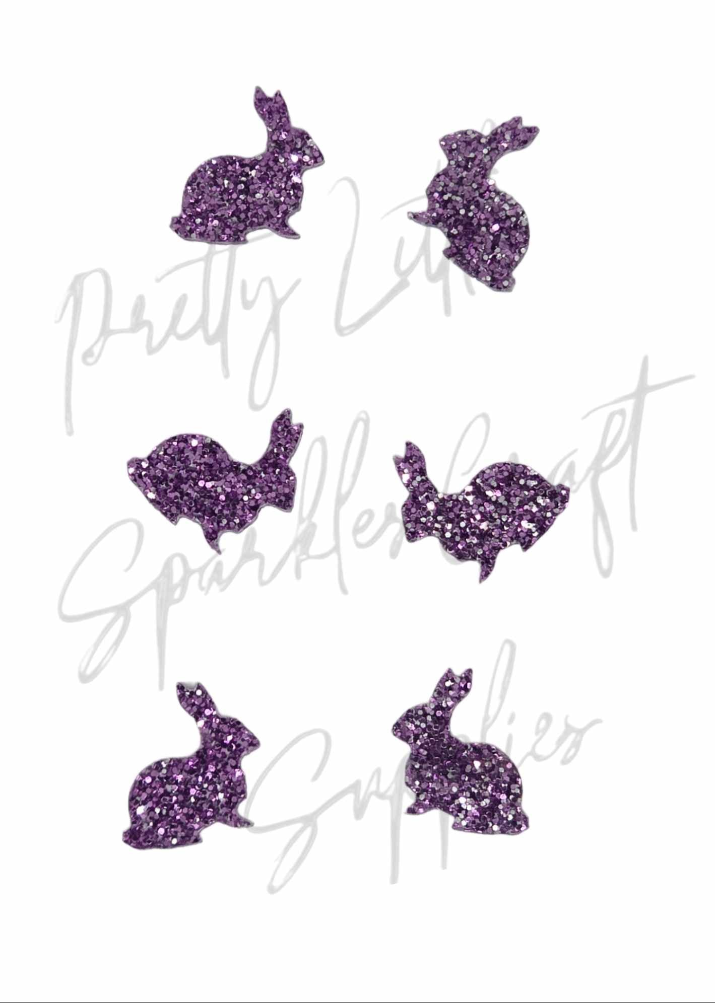 Purple Easter Bunny Glitter Acrylic (3 Pairs)