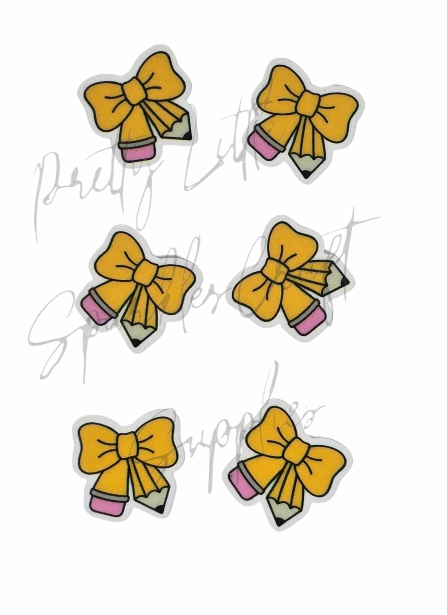 School Pencil Bows Studs