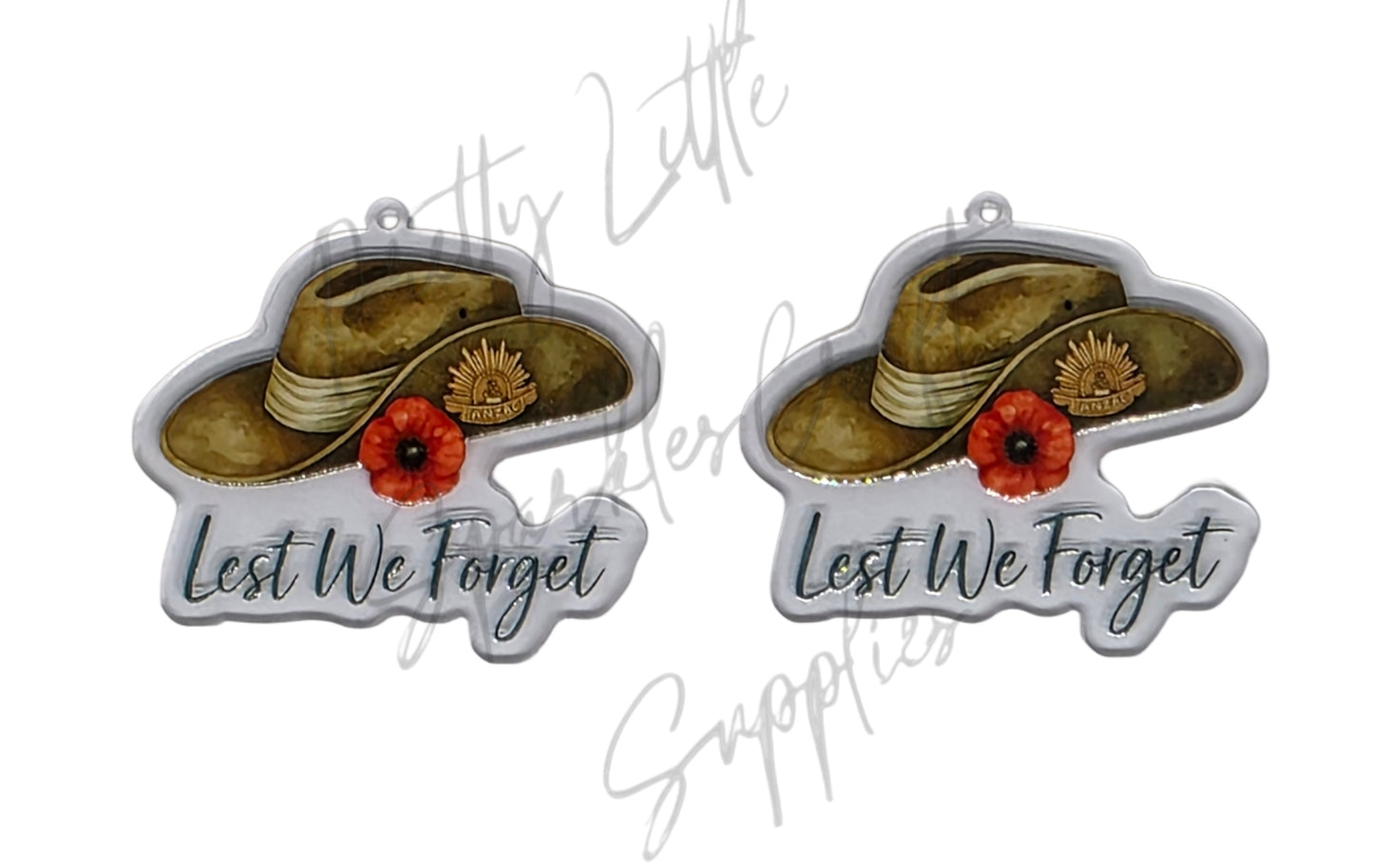 Soldiers Hat - Let Us Forget (Acrylic pair with hole)