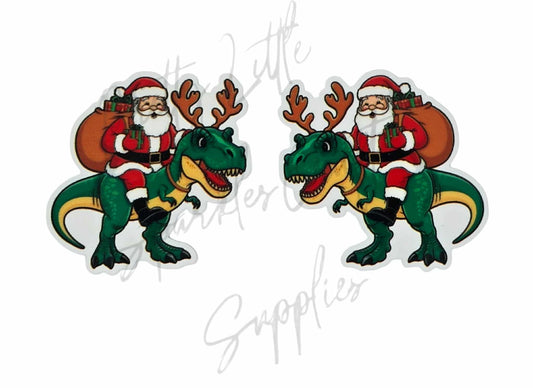 Santa Riding Rudolph Dino