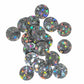 Silver Star Round Acrylic Glitter Toppers 14mm