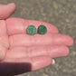 NEW STYLE Green Round Acrylic Glitter Toppers 12mm pk 20