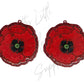 Anzac Poppy - (glitter acrylic with hole)