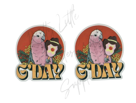 Australian Theme - Pink Galah with Bubble O'Bill