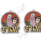 Australian Theme - Pink Galah with Bubble O'Bill (Acrylic pair with hole)