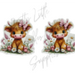 Baby Pink Bow Highland Cow