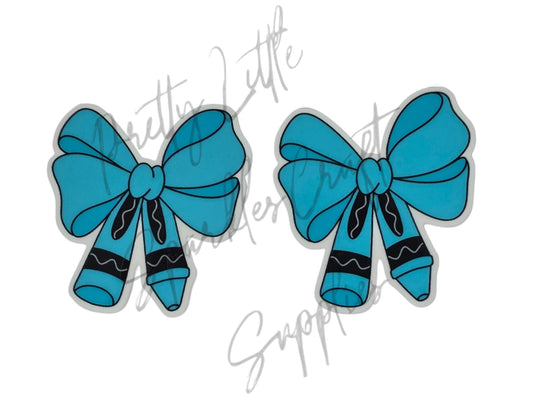Blue Crayon Bow