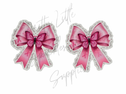 Breast Cancer - Pink Ribbon Butterfly Bow