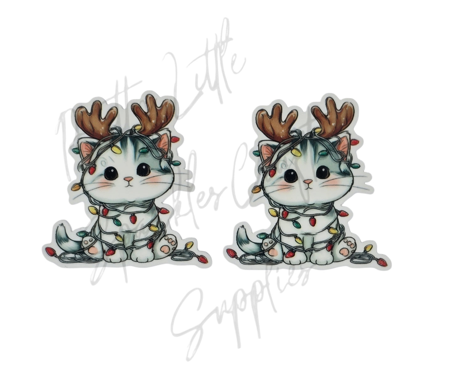 Christmas Lights Reindeer Cat