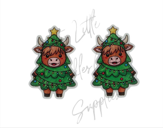 Christmas Tree Highland Cow