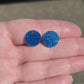 NEW STYLE Electric Blue Round Acrylic Glitter Toppers 14mm pk 20