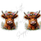 Flower Highland Cow