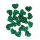 Green Heart Acrylic Glitter Toppers 14mm