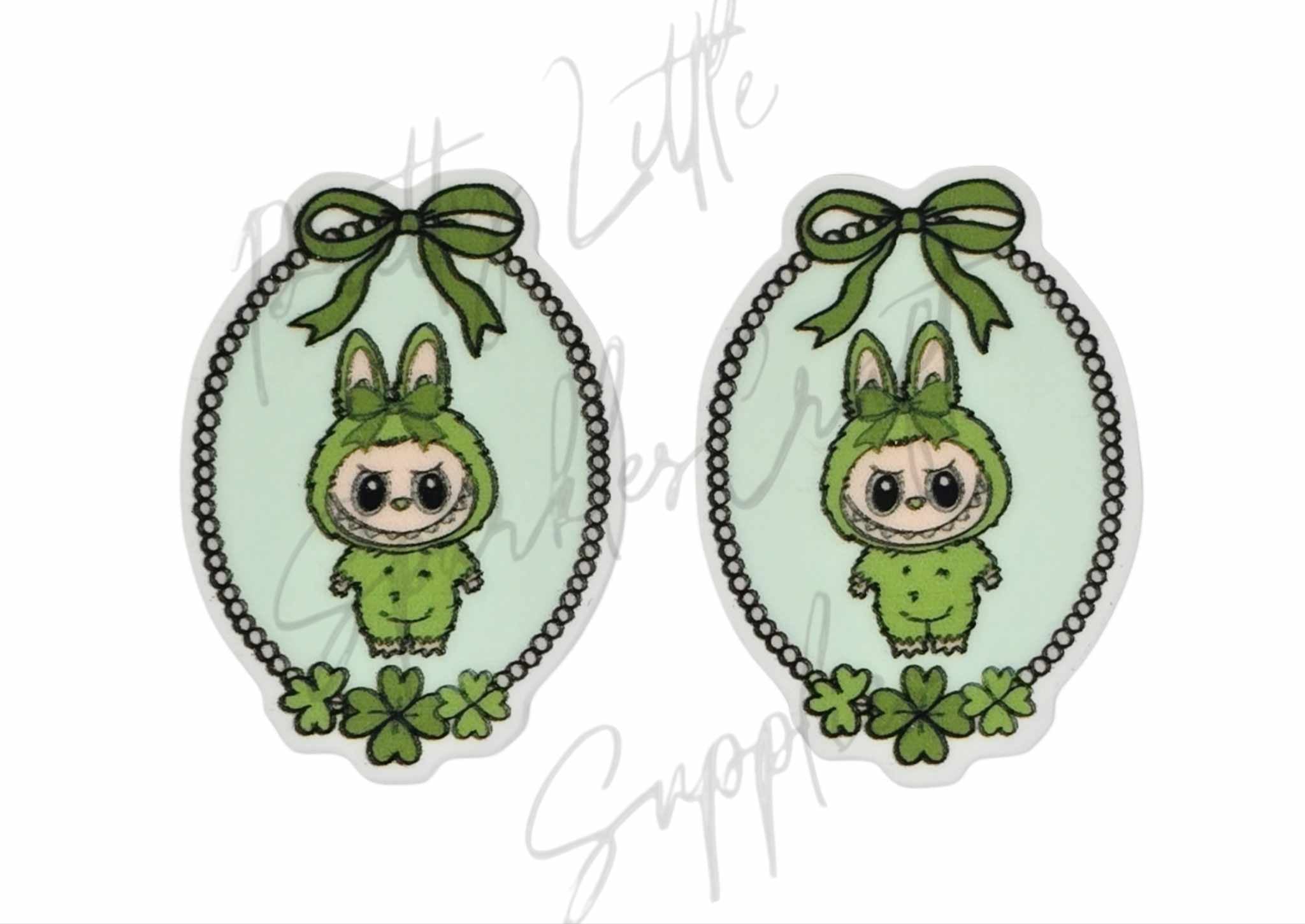 Green Labubu Cameo – Pretty Little Sparkles Craft Supplies