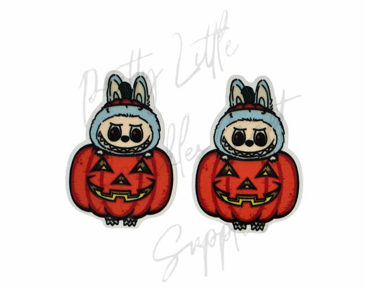 Halloween Blue Labubu Pumpkin