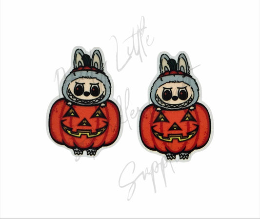 Halloween Grey Labubu Pumpkin