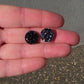 BULK!! NEW STYLE Black Round Acrylic Glitter Toppers 12mm pk 100