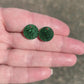 BULK!! NEW STYLE Green Round Acrylic Glitter Toppers 14mm pk 100
